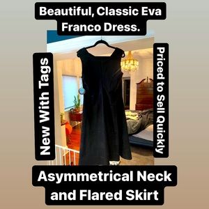 NWT black Eva Franco dress - classic & elegant & lightweight for year round wear